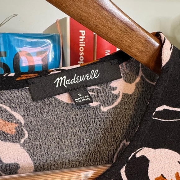 Madewell Floral Black, Brown and Pink Women's Top - Picture 2 of 7